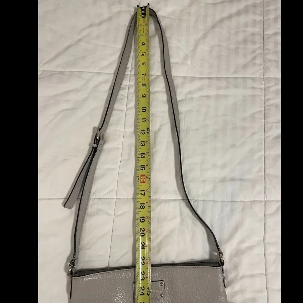 Kate Spade Purse Bay Street Cora Crossbody White Leather Pebbled Shoulder Bag